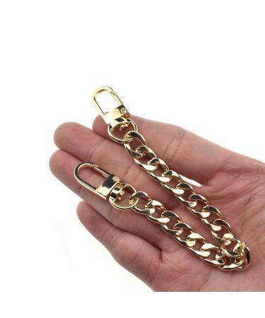 HAHIYO Purse Chain Strap Length 7.9 inches SPOT-ON Gold for Shoulder Cross Body Sling Purse Handbag Clutch Replacement Strap Comfortable Flat 0.4 Wide Enough 2.4mm Extra Thick Metal Strap 1 Pack Gold 7.9 inches