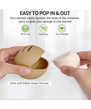 Fauxomor Makeup Sponge Holder - 4 Pack Breathable Silicone Travel Bag for All Makeup Sponge Sizes - Sustainable Portable Tool in Gray Khaki Coffee & Black - Buy Online on GoSupps.com