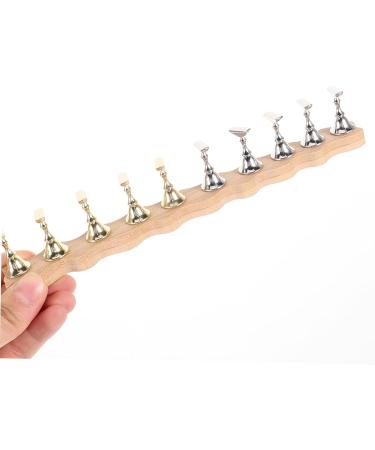 Ipetboom 1 Set Nail Art Base Metal Display Stand Nail Holder for Painting Nails Nail Racks for Nail Art Fake Nail Holder False Nail Stand Fake Nails Nail Tools for Nail Art Log Easel Wooden - Buy Online on GoSupps.com