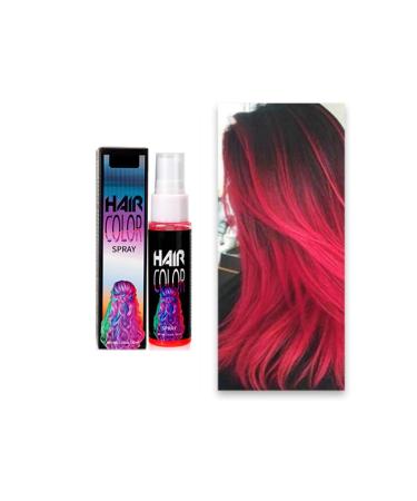 Temporary Hair Color Spray Timesave DIY Hair Color Spray Hair Spray Instant Hair Color for All Hair Types Fast-Drying Hair Coloring Spray for Party Hollowen Cosplay (white one size) (Red)