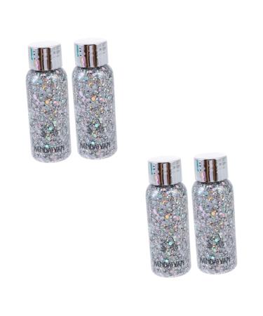 NOLITOY 4 Pcs Face Body Sequins Eyeshadow Lotion Sequins Gel for Body Pink Nail Fashion Flash Chip The Face