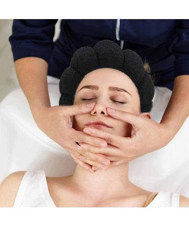 Spa Headband for Women Sponge Terry Towel Cloth Fabric Head Band Makeup Headband for Face Washing Shower Yoga (Black) - Buy Online on GoSupps.com