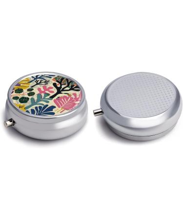 Portable 3 Compartment Pill Box Case Travel-Friendly Organizer with Tree & Leaves Design | Small Medicine Holder for Purse & Pocket - Buy Online on GoSupps.com