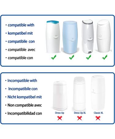 Moms Aide 4 Refill Cassettes - Compatible with Angelcare Diaper Genie & Litter Loose II | International Shipping Available - Buy Online on GoSupps.com