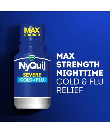 Vicks NyQuil Severe Shots Cold and Flu Nighttime Relief Liquid 1 Fl Oz - Pack of 4 - Buy Online on GoSupps.com