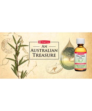 De La Cruz 100% Pure Tea Tree Oil - 1 fl oz (30 ml) Essential Oil for Natural Skin Care - Buy Online on GoSupps.com
