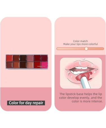  Uoqpty 12 Lipstick Palette | Long-Lasting 12 Shades Lip Makeup Palette - Universal Shades Lightweight Gloss Soft Texture Ideal for Adult Women and Teenagers - Buy Online on GoSupps.com