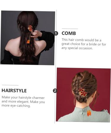 Ipetboom 1pc Hair Comb Women Hair Accessories Wedding Hair Clip Hair Jewels for Women Hair Retro Insert Comb Japanese Decor Agate Wedding Hair Decor Combs Pearl China Miss Copper - Buy Online on GoSupps.com