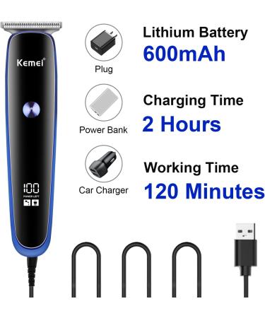 KEMEI Black Hair Clippers for Men Electric Cordless Clippers for Hair Cutting Professional Barber Clippers USB Rechargeable Wireless Haircut Clippers km-828 - Buy Online on GoSupps.com