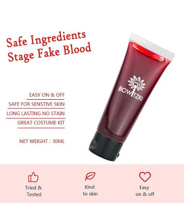 Bowitzki SFX Makeup Kit - Halloween Face & Body Paint, Liquid Latex, Fake Blood, Brushes - for Zombie, Vampire, Monster, Special Effects - Christmas Party - Red, Black, White - Buy Online on GoSupps.com