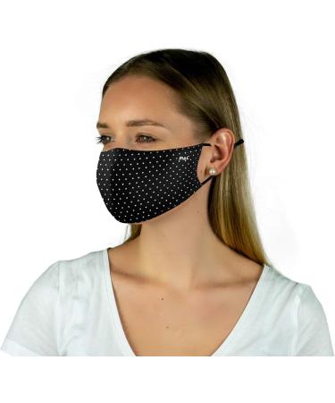 P.A.C. Lightweight 2-Pack Premium Reusable Masks | Washable Mouth & Nose Mask | Oeko-Tex 100 | Everyday Use in White Dots & Total Black - Buy Online on GoSupps.com