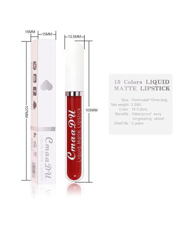 Gireatick 18 Matte Velvety Liquid Lipstick Set - Long Lasting & Waterproof Lip Stain - High Pigmented Lip Gloss Kit - Buy Online on GoSupps.com