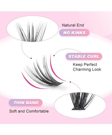 Buy Glowing Win 40D Single Eyelash Extensions - DIY Cluster Lashes Natural 8-16mm Cat Eye Fake Lashes International Shipping Available - Buy Online on GoSupps.com