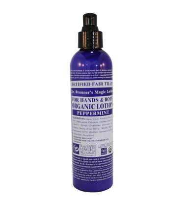 Dr. Bronner's & All-One Organic Lotion for Hands & Body Peppermint 8-Ounce Pump Bottles (Pack of 2) - Buy Online on GoSupps.com