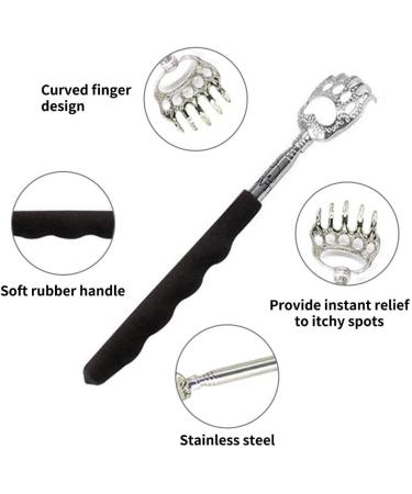Premium Telescopic Back Scratcher - Stainless Steel Hand Massager with Rubber Grip - Perfect for Itchy Spots - International Shipping Available - Buy Online on GoSupps.com