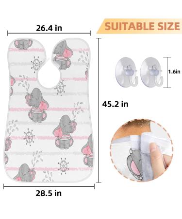 Art Print Elephant Beard Bib - Waterproof Hair Catcher for Men | Non-Stick Grooming Cloth with Suction Cups | Ideal for Shaving and Beard Care - International Shipping - Buy Online on GoSupps.com