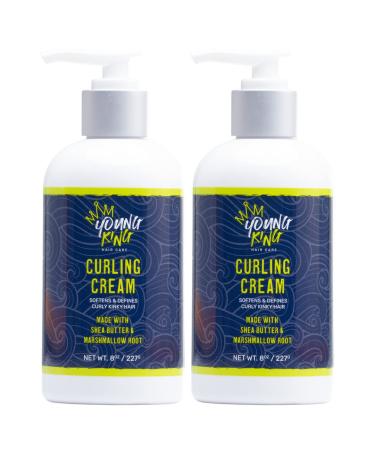 YOUNG KING HAIR CARE Kids Curling Cream For Boys | Moisturize Enhance and Define Natural Curls | Plant-Based and Harm-Free | 8 oz (Pack of 2) 8 Ounce (Pack of 2)