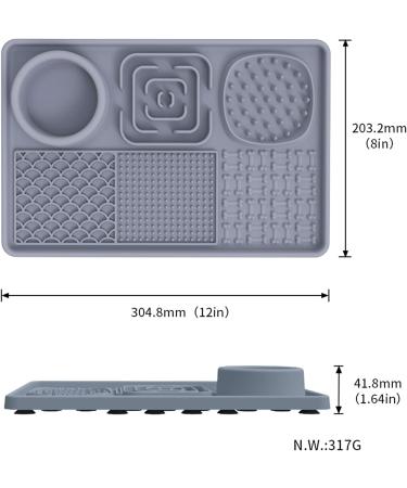 Aodaliy Upgrade XL Silicone Pet Mat - BPA-Free Dog & Cat Lick Mat with Large Suction Cups | Ideal for Bathing & Grooming - Grey - Buy Online on GoSupps.com