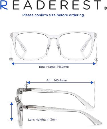 Readerest Blue Light Blocking Reading Glasses - Clear 1.25 Magnification | Computer Eyeglasses for Men and Women with Antiglare, UV Protection, and Stylish Thin Reflective Lens - Buy Online on GoSupps.com