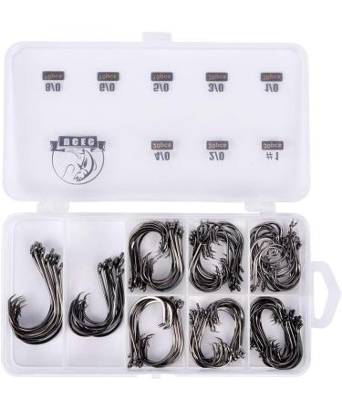 UCEC Circle Hooks 2X Strong Custom Offset Sport Fishing Hooks 150pcs/box - High Carbon Steel Octopus Hooks in Sizes #1-8/0 - Buy Online on GoSupps.com