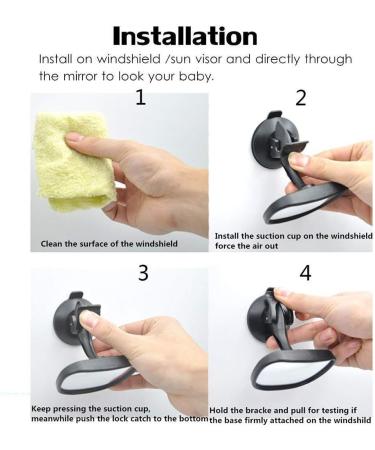 Gasea Baby Car Mirror Rear Facing | Universal 360 Adjustable Safety Mirror for Back Seat | Suction Cup | Infant and Child Car Mirror - Buy Online on GoSupps.com