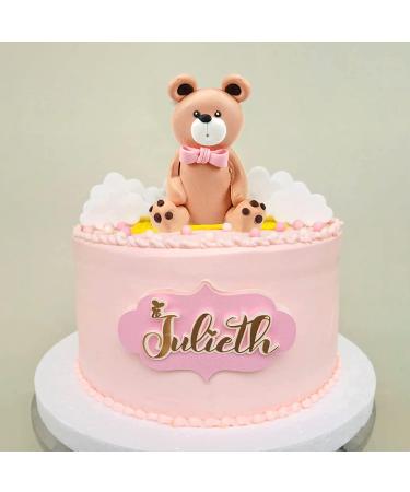 Mini Bear Cake Toppers - Gold, Pink, White Pearl Decorations for Baby Shower & Birthday Party - Teddy Bear Theme Supplies (Pink) - Buy Online on GoSupps.com