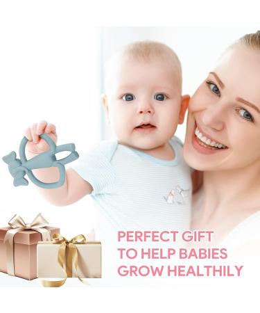 Clundoo Baby Biting Toys - Silicone Elephant & Rabbit Dental Aids for 3-24 Months - Soothe Sore Gums with Comfortable Bite Rings - Buy Online on GoSupps.com