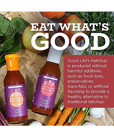 Good Life Naturals Tomato-Free Beet Ketchup | Reduced Sugar & Sodium | Non-GMO, Gluten & Fat-Free | Apple, Carrot Crafted | No Artificial Flavoring | Naturally Sweetened - 1 Count - Buy Online on GoSupps.com