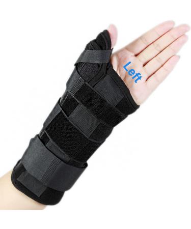 Wrist Brace with Thumb Spica Splint for De Quervain's Tenosynovitis Carpal Tunnel Pain Wrist & Thumb Stabilizer for Tendonitis Arthritis, Sprains & Fracture Forearm Support Cast Left Update Small / Medium