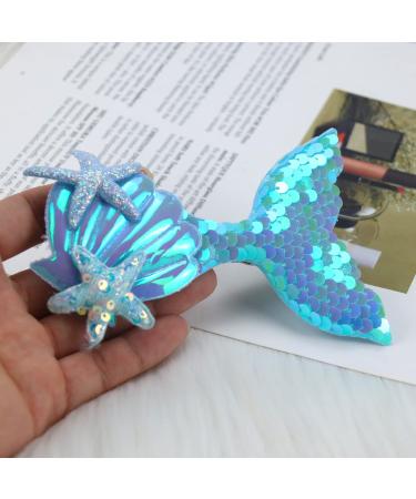Mermaid Hairclip Set for Girls & Women - Sky Blue, Sequin Hair Accessories for Pool/Beach Parties - Buy Online on GoSupps.com