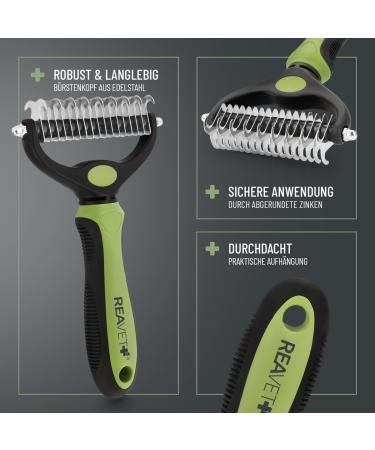 Reavet Dog & Cat Brush - Underwool & Top Hair Care for Long-Haired Breeds (Size M-L) | Massage Effect & Fur Protection - Buy Online on GoSupps.com