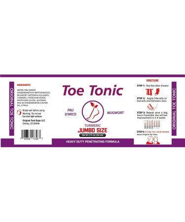XL Toe Tonic Citrus - Toenail Fungus Treatment with Pau D'Arco, Mugwort, Turmeric & Grapefruit Extract - Buy Online on GoSupps.com