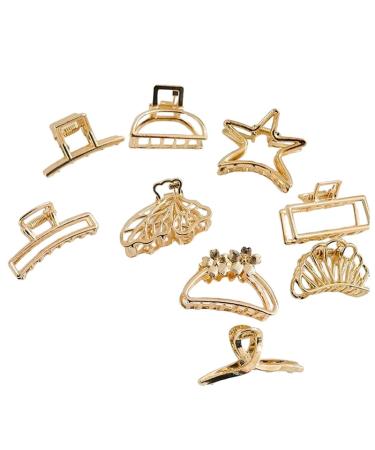 New 2025 Fashion Hollow Heart Metal Hair Claw Clips Simple Non Ip Mini Gold Geometric Bangs Barrettes Hair Jaws For Women New For Fashion Daily Jewelry Fashion Accessories Creative Gift