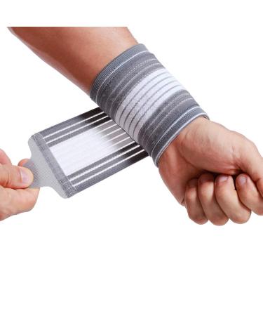 Neotech Care Wrist Band - Adjustable Compression Strap - Elastic & Breathable Fabric - Support Sleeve for Tennis Sports Exercise - Men Women Right or Left - Grey Colour (Size L 1 Pair) L 2 - Buy Online on GoSupps.com