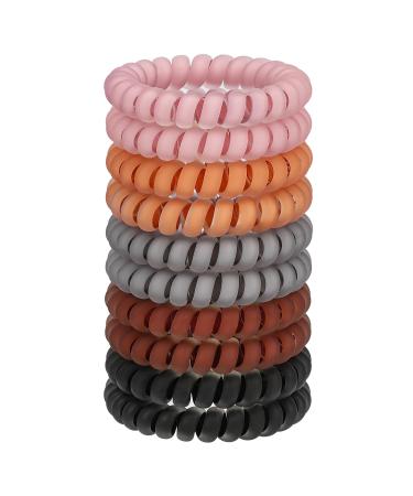 Jesslab Spiral Hair tie 10 pieces of traceless telephone cable hair tie plastic coil hair tongue ponytail holder no-damage hair accessories for girls women women color sorted (#22)