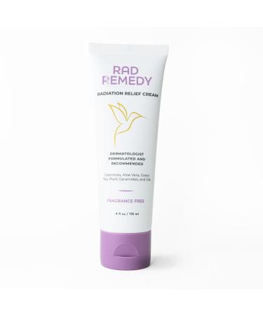 Rad Remedy Radiation Relief Cream | Dermatologist-Formulated | Calendula Aloe Vera Ceramides & B-silk | Relieves Cools Moisturizes & Restores Radiation Burns | Safe for Sensitive Skin 4.0 oz
