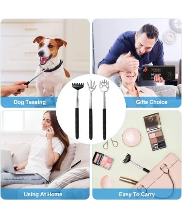 3 Pack Telescoping Metal Back Scratchers with Rubber Handles | Extendable Back Massager Tool | Portable & Durable | Gift Set for Men, Women, Kids, Adults - Buy Online on GoSupps.com