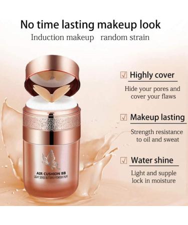 Butterfly Cushion BB Cream Moisturizing Concealer Makeup Base Primer BB Liquid Foundation Effectively Cover Skin Imperfections Conceals Pores Air Cushion CC Cream Easy To Use (Mixed 2pcs) - Buy Online on GoSupps.com