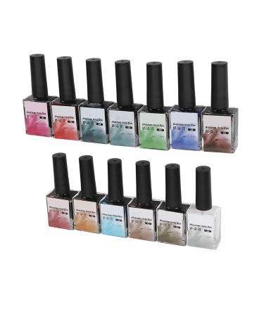 13 Colors Blooming Nail Polish Dye Set Watercolor DIY Nail Art Dye Gel Decorations Manicure Tool