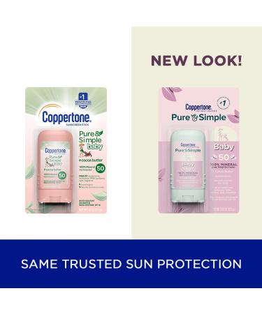 Coppertone Baby Pure & Simple Sunscreen Stick SPF 50 - Cocoa Butter | 0.49 oz - Buy Online on GoSupps.com