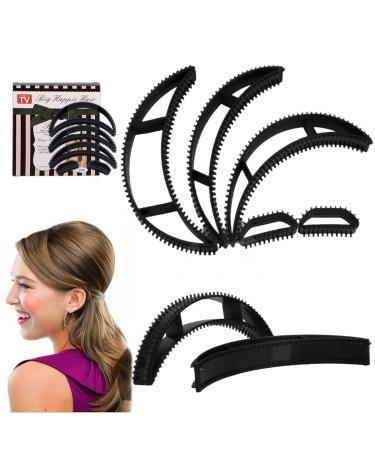 PSADKID Black styling coiler set Bump it hair accessory Hair bumps for volume insert Bumpits Bumpits for hair Bump it Hair bump Fluffy hairdressing tools for women and girls (Pack of 5 ) (A)