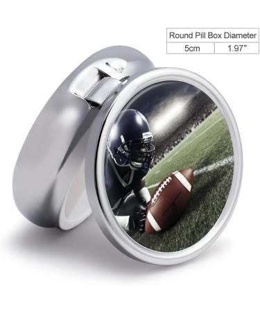 Travel Pill Box with American Football Design - 3 Compartment Portable Pill Organizer for Purse & Pocket | Perfect for Traveling - Buy Online on GoSupps.com