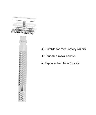 Buy Premium Metal Safety Razor Handle - Retro Shaving for Men | Replacement Shaver Handle in Silver - Buy Online on GoSupps.com
