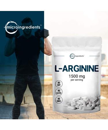 Micro Ingredients L Arginine 1500mg Caplet Supplement - 200 Count Pack for Muscle Growth & Energy - Non-GMO Nitric Oxide Booster for Vascularity - Unflavored - Buy Online on GoSupps.com