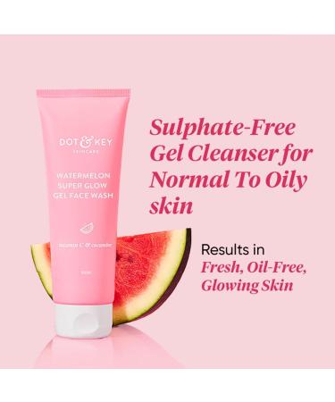 Dots Key Watermelon Super Glow Gel Face Wash | Oil Free Removes Dirt & Excess Oil | Glowing Skin for Combination & Oily Skin | 100ml | For Men & Women - Buy Online on GoSupps.com