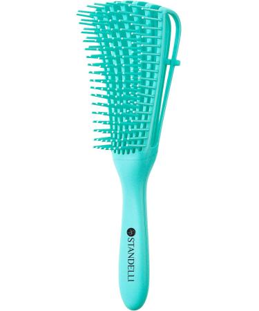 Standelli Professional Curly Hair Brush - Detangling Brush for Kinky Frizzy Wavy Coily Thick Afro 3a to 4c Hair (mint green)