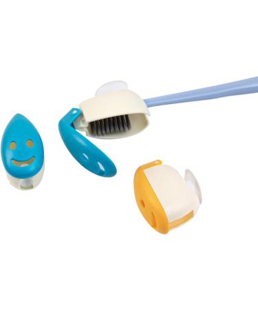 AUEAR 8 Pack Smile Face Toothbrush Head Cover Caps - Portable, Cute & Protective for Home, Travel & Outdoor Camping - 4 Colors - Buy Online on GoSupps.com