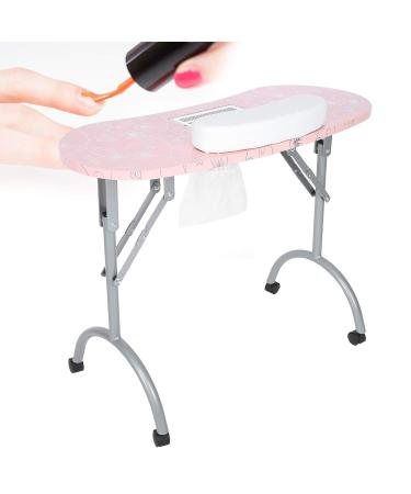 Folding Nail Table - Round Corner Manicure Station for Salons | International Shipping (220V European Standard) - Buy Online on GoSupps.com