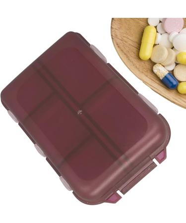 Travel Pill Organizer Box - Foldable Personal Daily Pill Case with 10 Grids Travel Pill Holder for Vitaming Fish Oils Brown - Buy Online on GoSupps.com