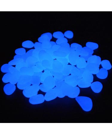 220 Pieces of Blue Fluorescent Decorative Stones for Garden Aquarium & Lawn Glow in the Dark Stones for Sidewalks Flower Beds Vases & More - Buy Online on GoSupps.com